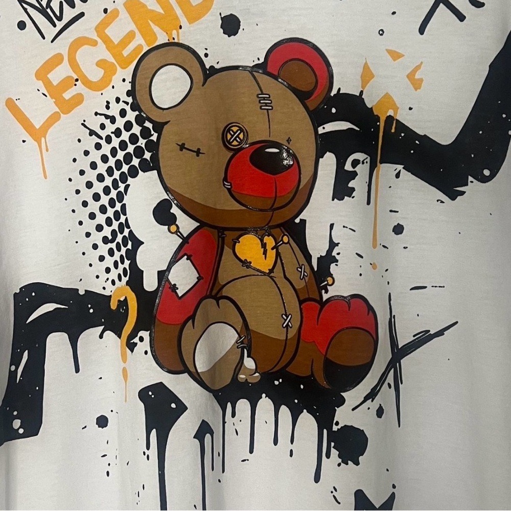 Southpole Mens New‎ Legend Graffiti Teddy Bear Graphic T-Shirt White Large